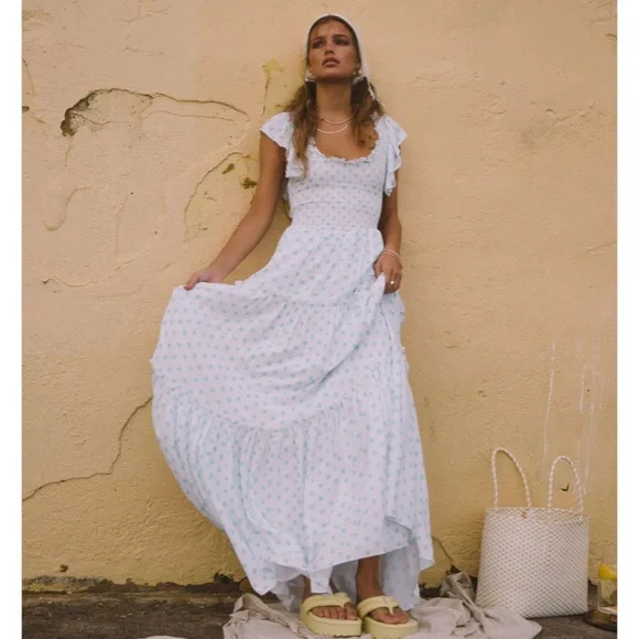 chinese dress ladies Odille Anthropologie Size 10 Cream Floral Maxi Dress Cream / 10 main image 0